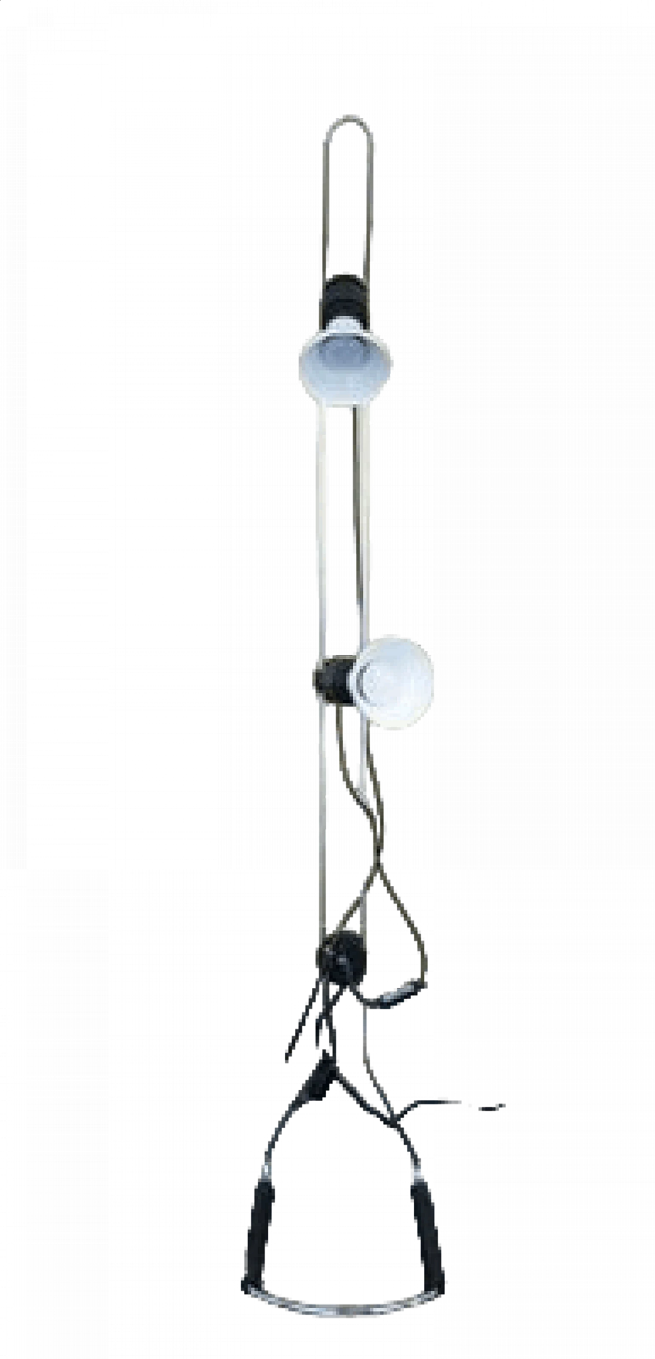 Lampada da terra regolabile con doppia luce in alluminio e plastica, anni '70 10