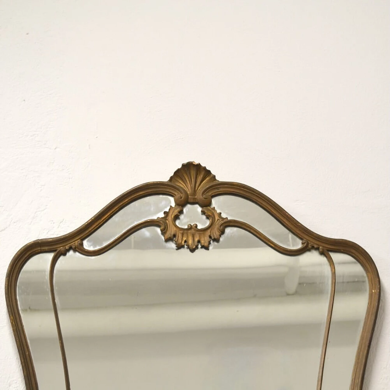 Art Nouveau wall mirror with wood frame, early 20th century 1