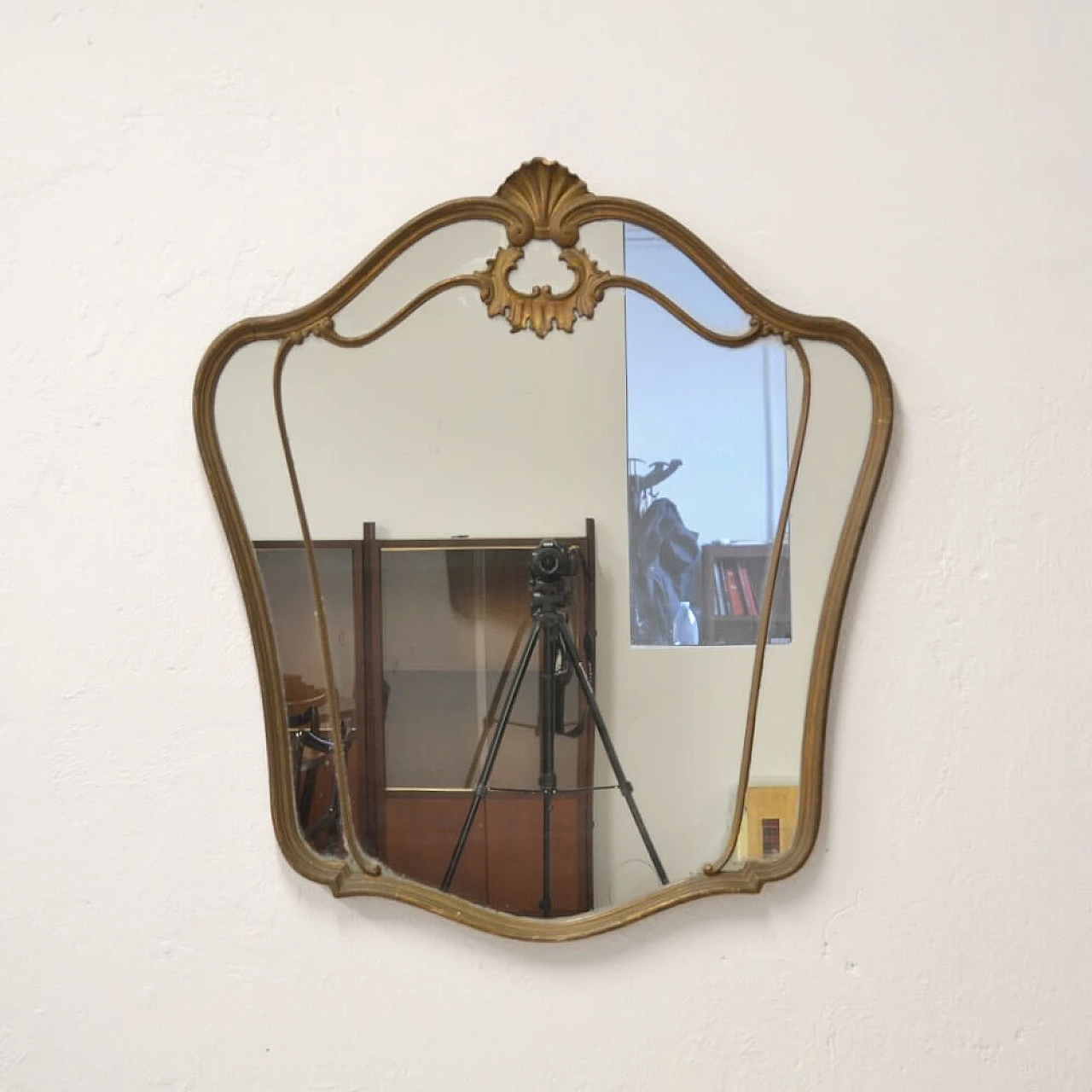 Specchio da parete Liberty con cornice in legno, inizio '900 2