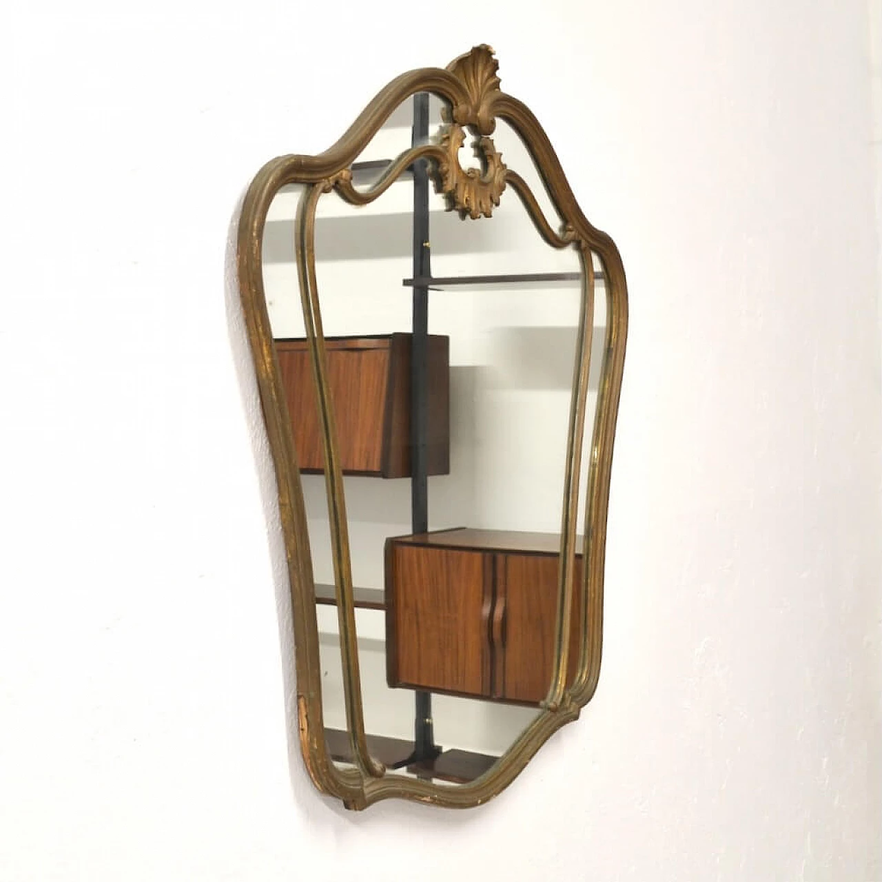 Art Nouveau wall mirror with wood frame, early 20th century 3