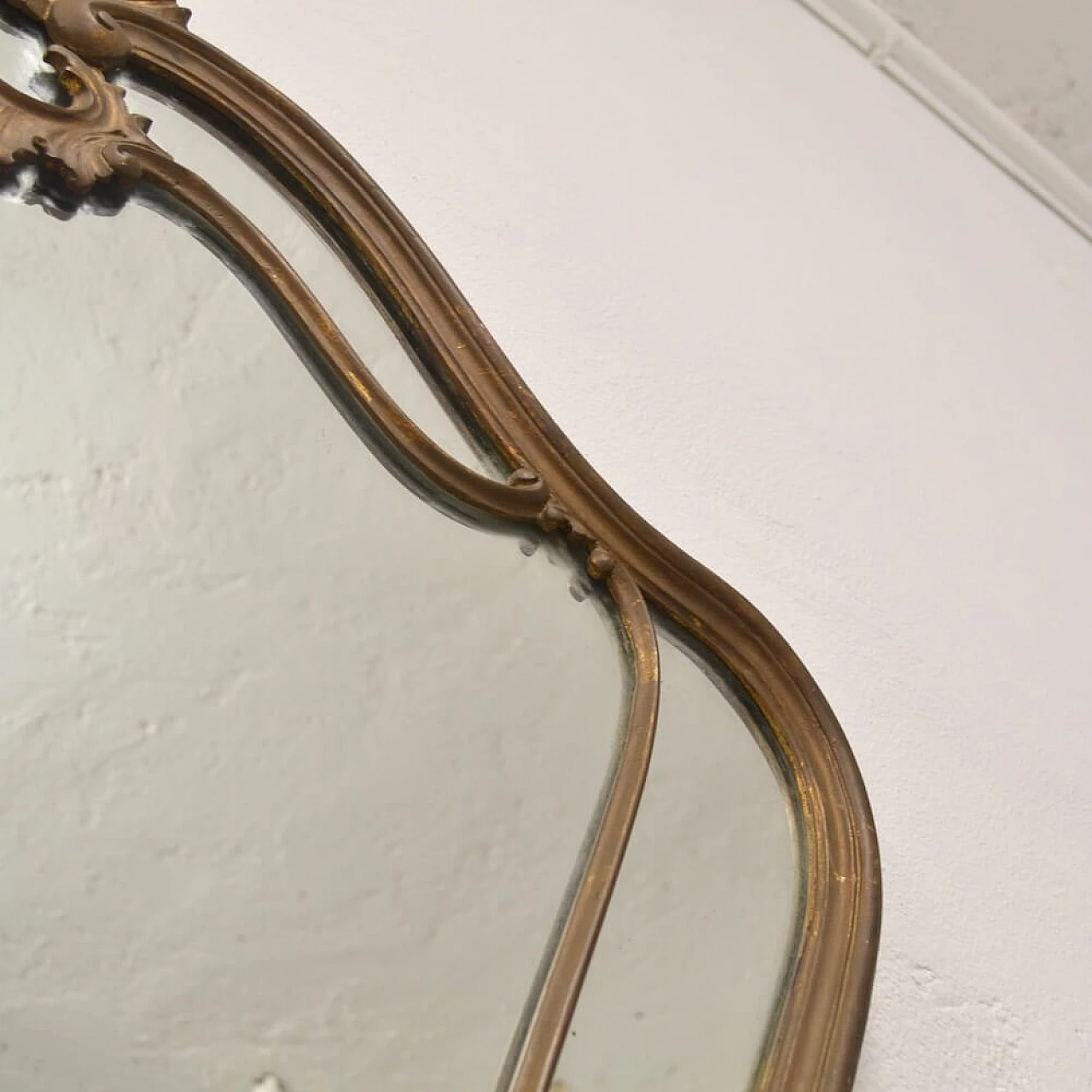 Art Nouveau wall mirror with wood frame, early 20th century 5