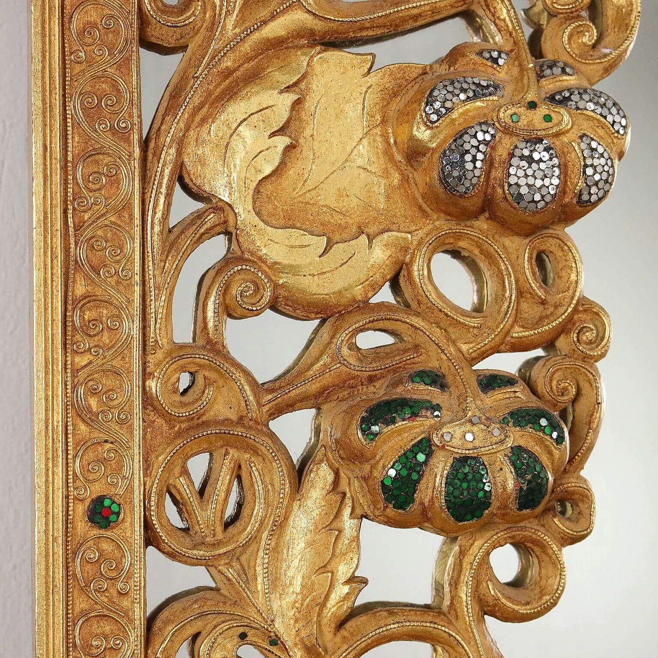 Oriental-style mirror carved with phytomorphic and floral motifs 8