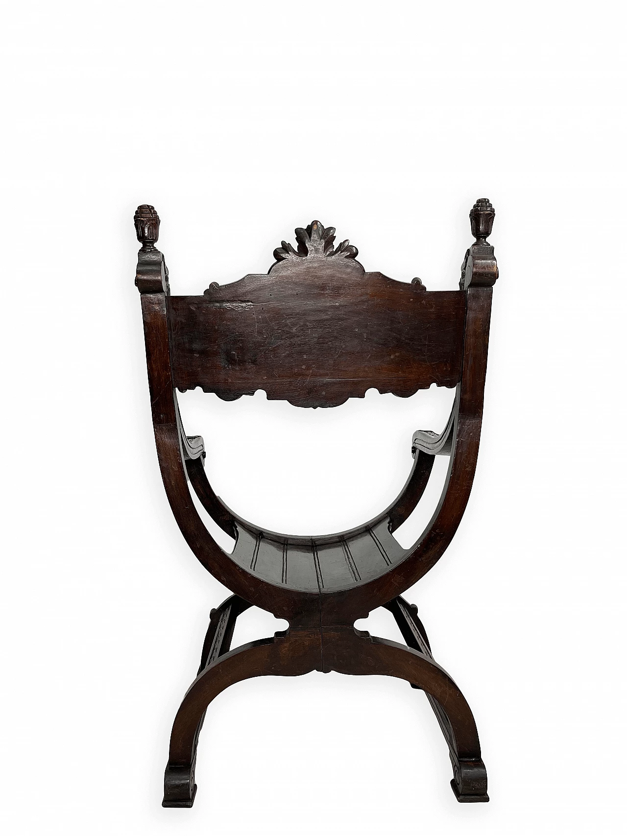 Pair of Renaissance style Savonarola armchairs, late 19th century 18