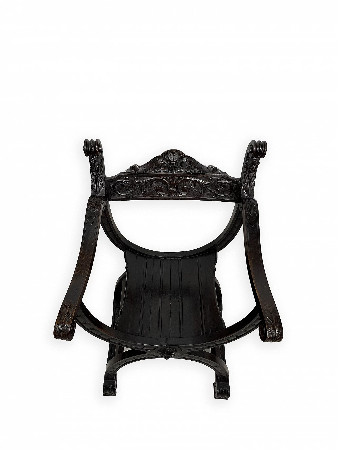 Pair of Renaissance style Savonarola armchairs, late 19th century 22