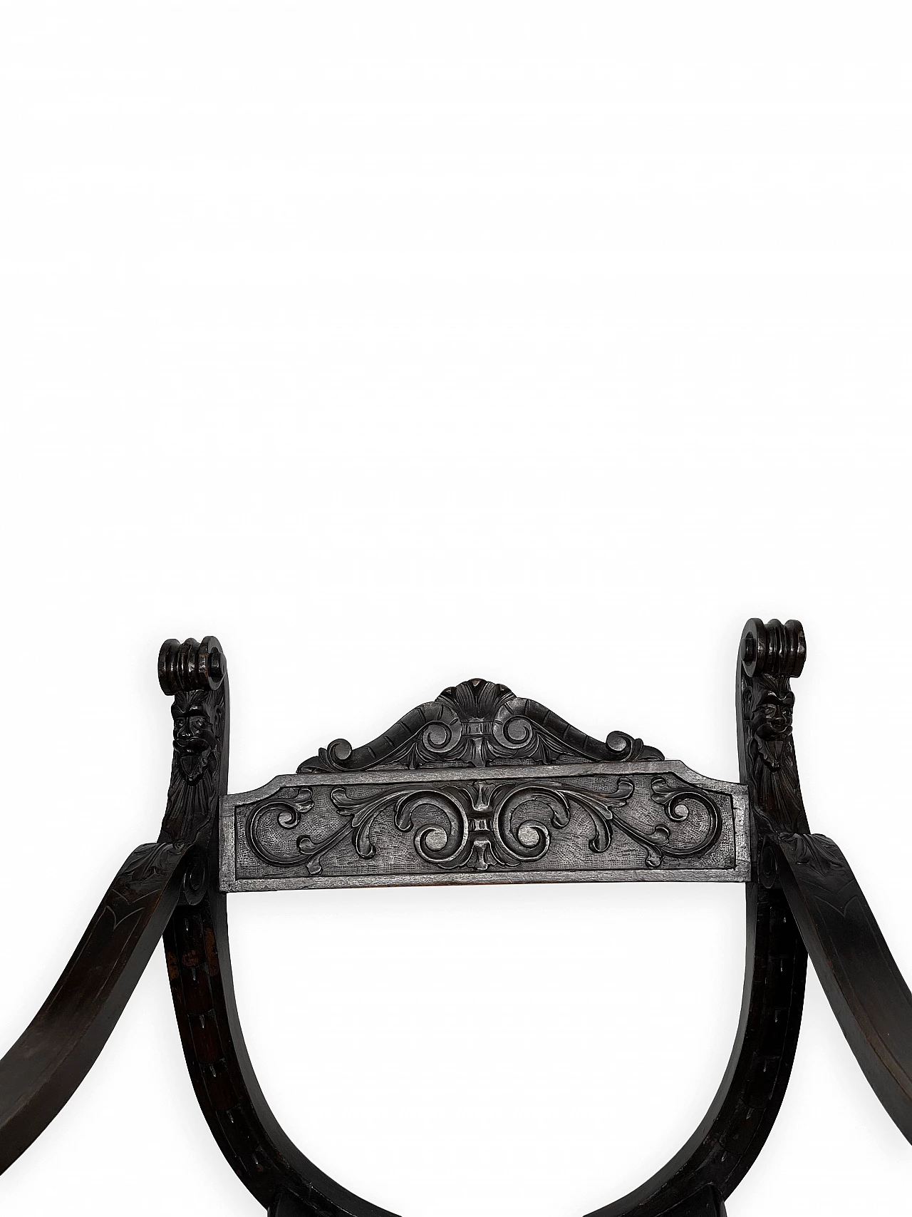 Pair of Renaissance style Savonarola armchairs, late 19th century 23