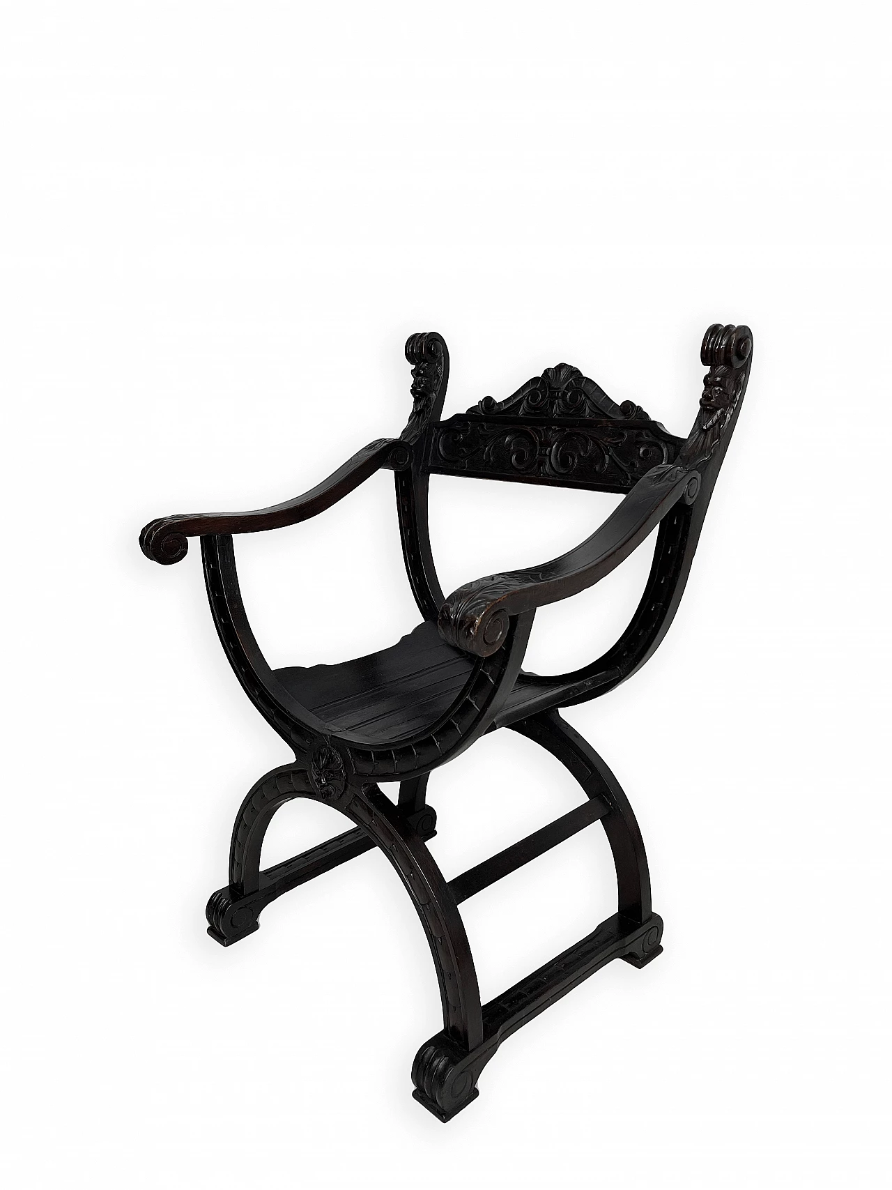 Pair of Renaissance style Savonarola armchairs, late 19th century 28