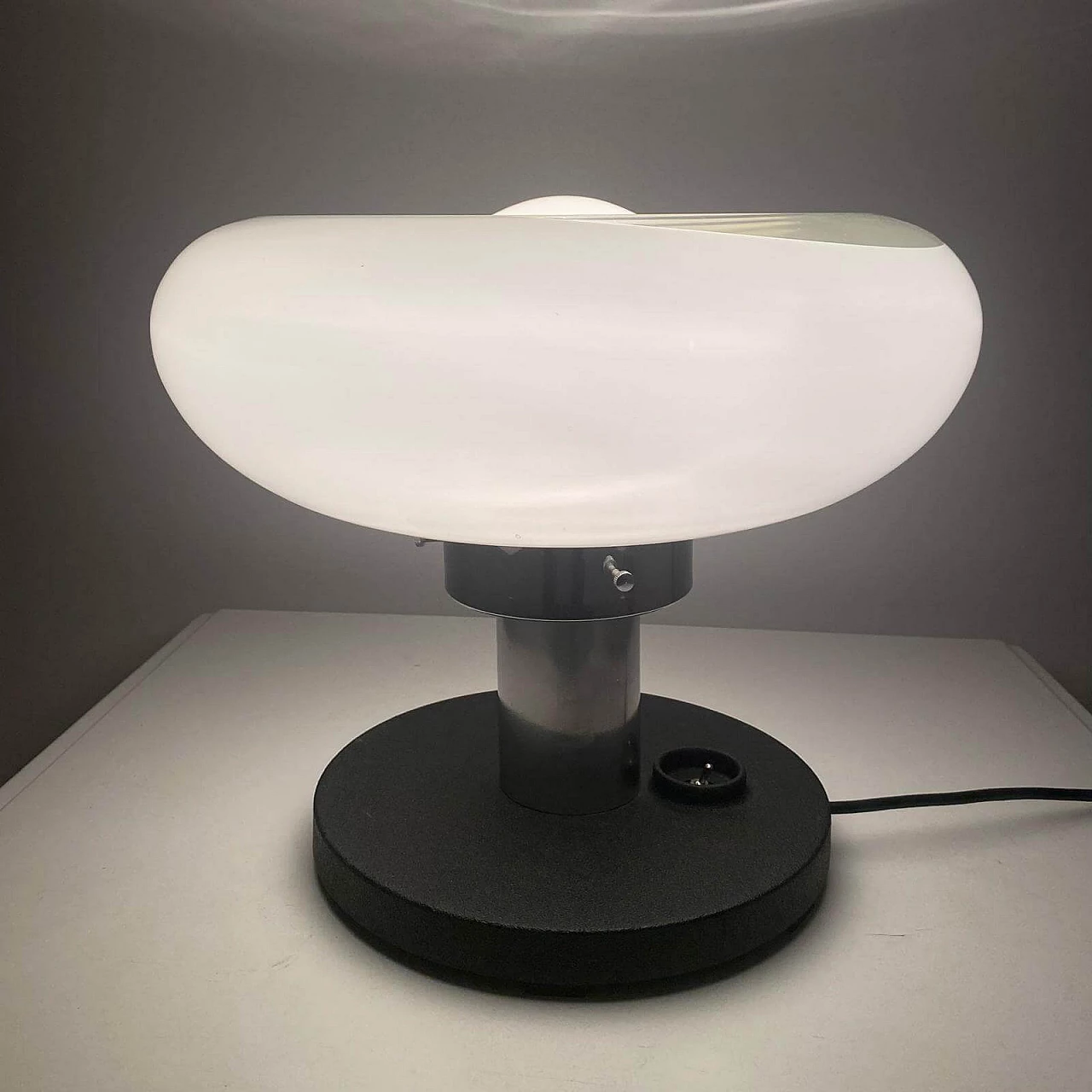 Space Age steel and Murano glass table lamp, 1970s 2