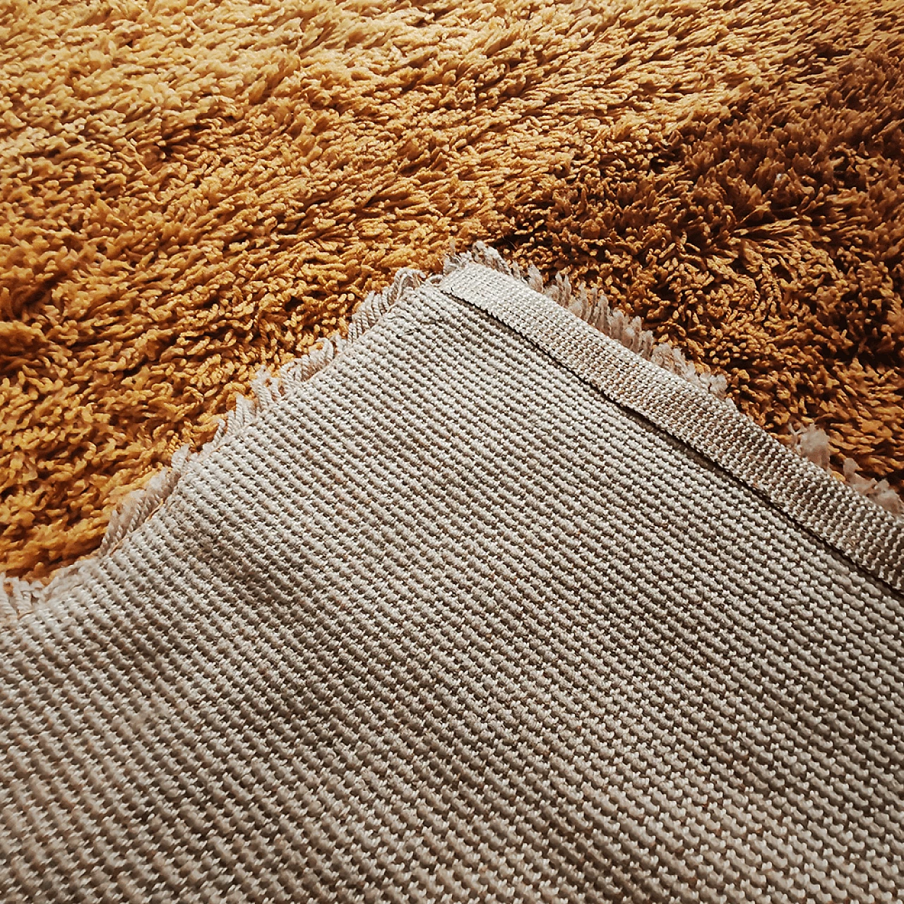 Tappeto Space Age in lana marrone e beige, anni '70 8