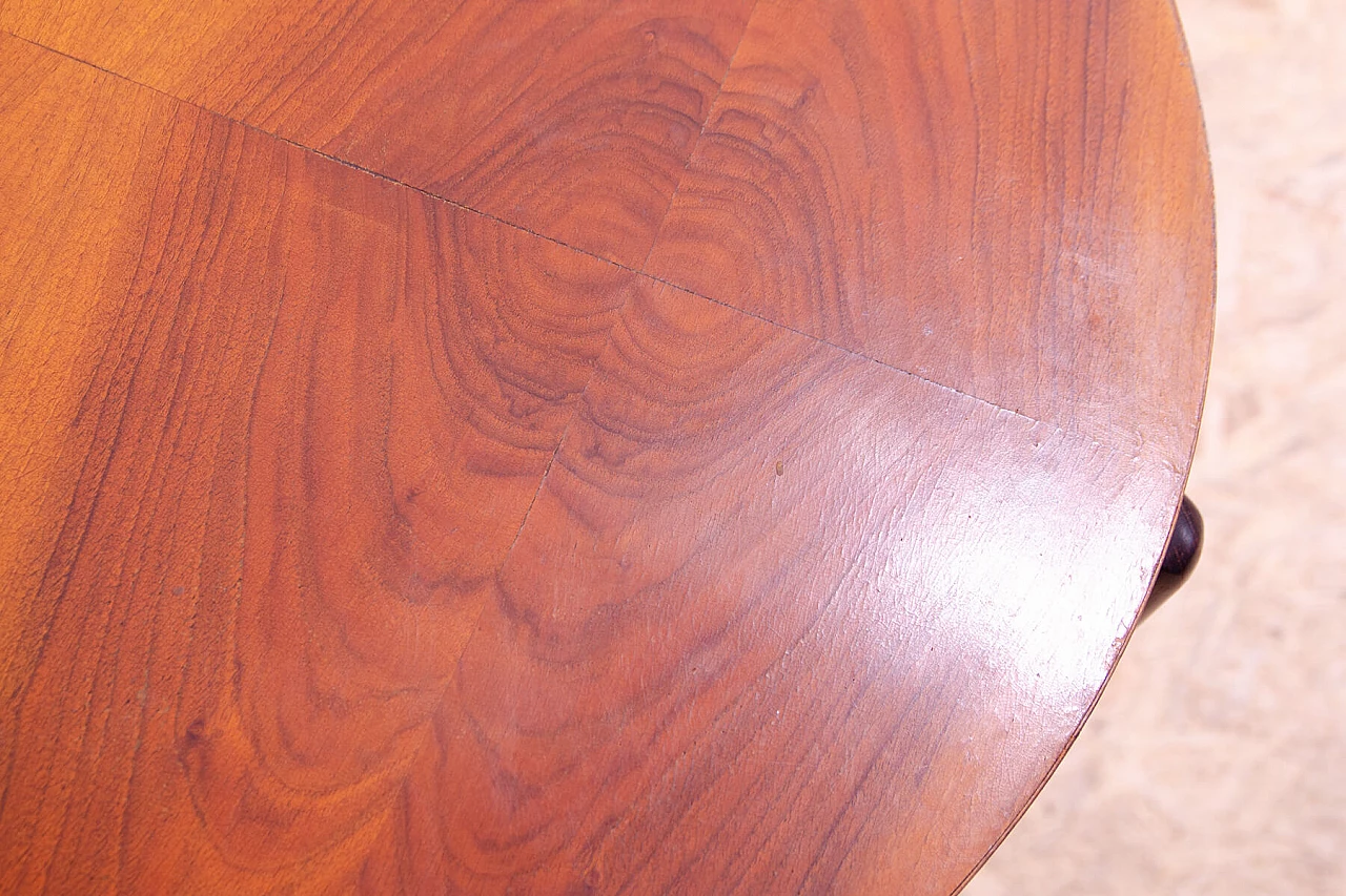 Czechoslovakian Art Deco round walnut coffee table, 1930s 9
