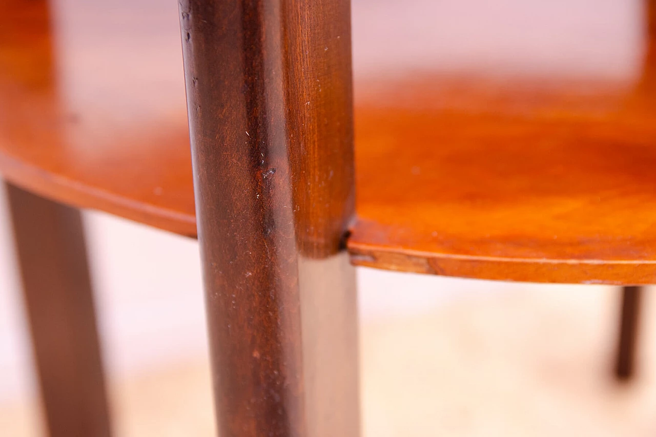 Czechoslovakian Art Deco round walnut coffee table, 1930s 12