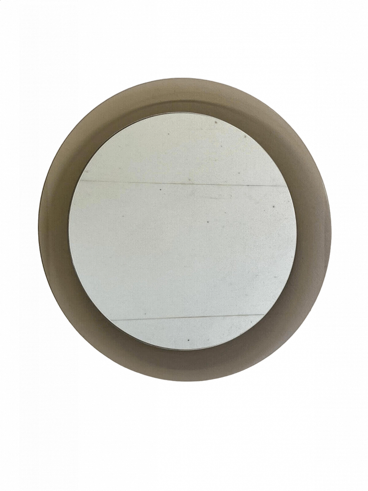Specchio da parete rotondo in vetro bronzo di Veca, anni '60 7