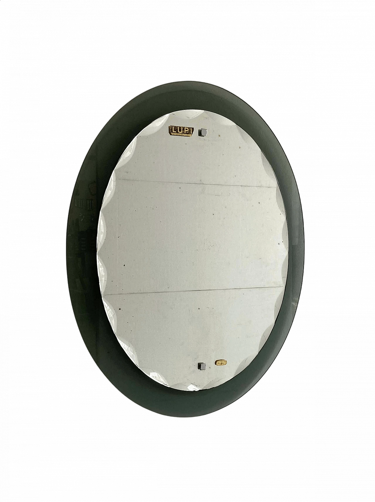 Oval wall mirror by Lupi Cristal Luxor, 1960s 6