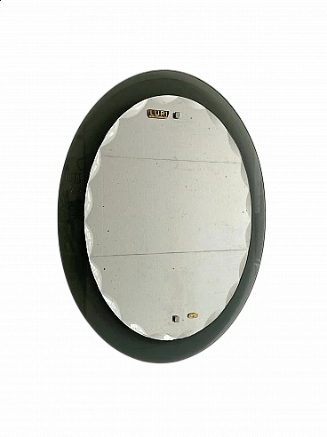 Specchio da parete ovale di Lupi Cristal Luxor, anni '60