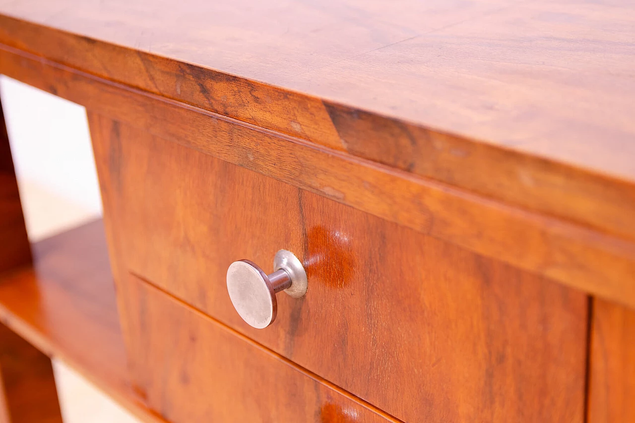 Czechoslovakian Art Deco walnut coffee table with drawers, 1930s 13