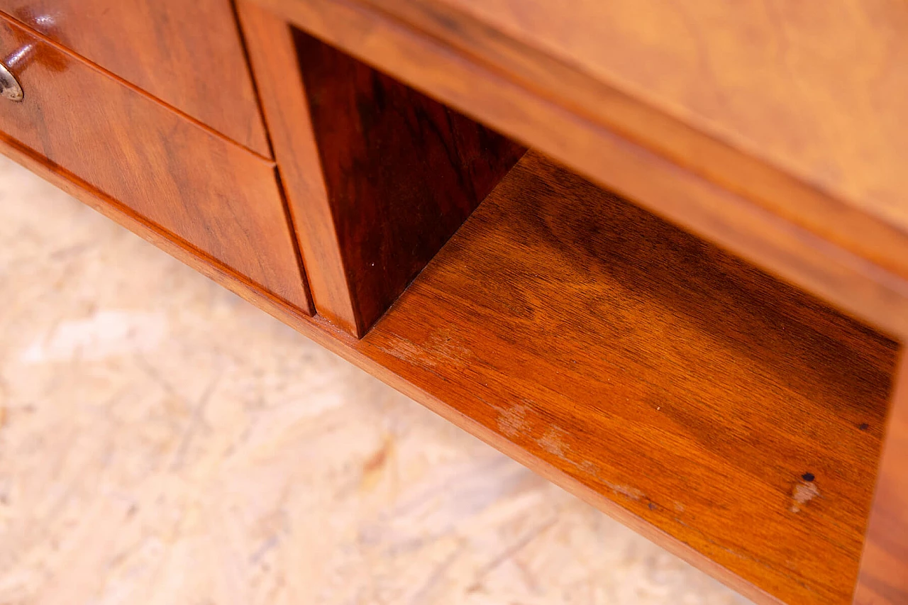 Czechoslovakian Art Deco walnut coffee table with drawers, 1930s 14