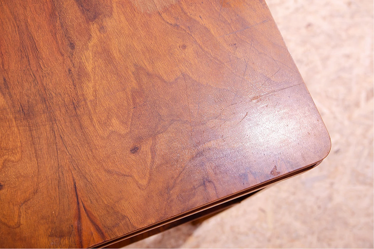 Czechoslovakian Art Deco walnut coffee table with drawers, 1930s 15