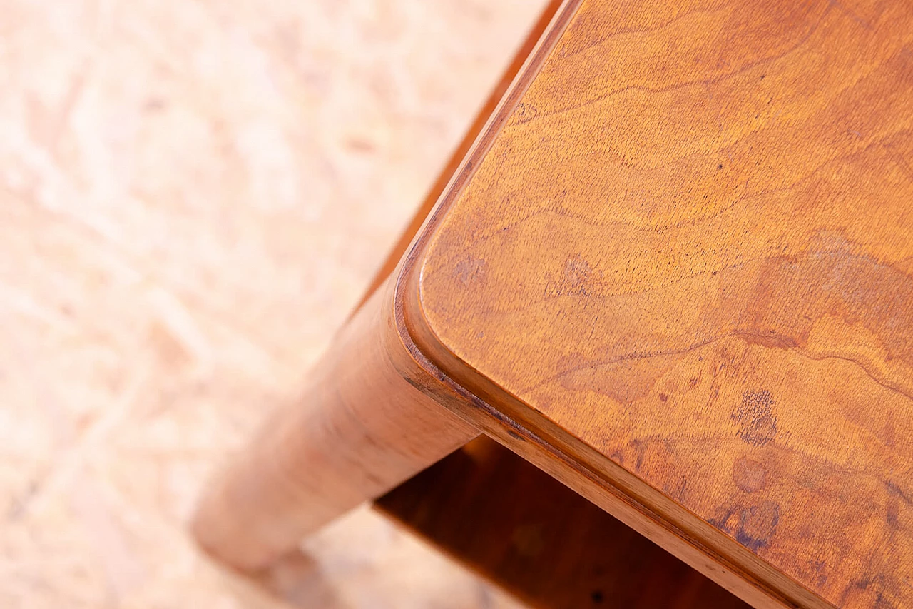 Czechoslovakian Art Deco walnut coffee table with drawers, 1930s 16