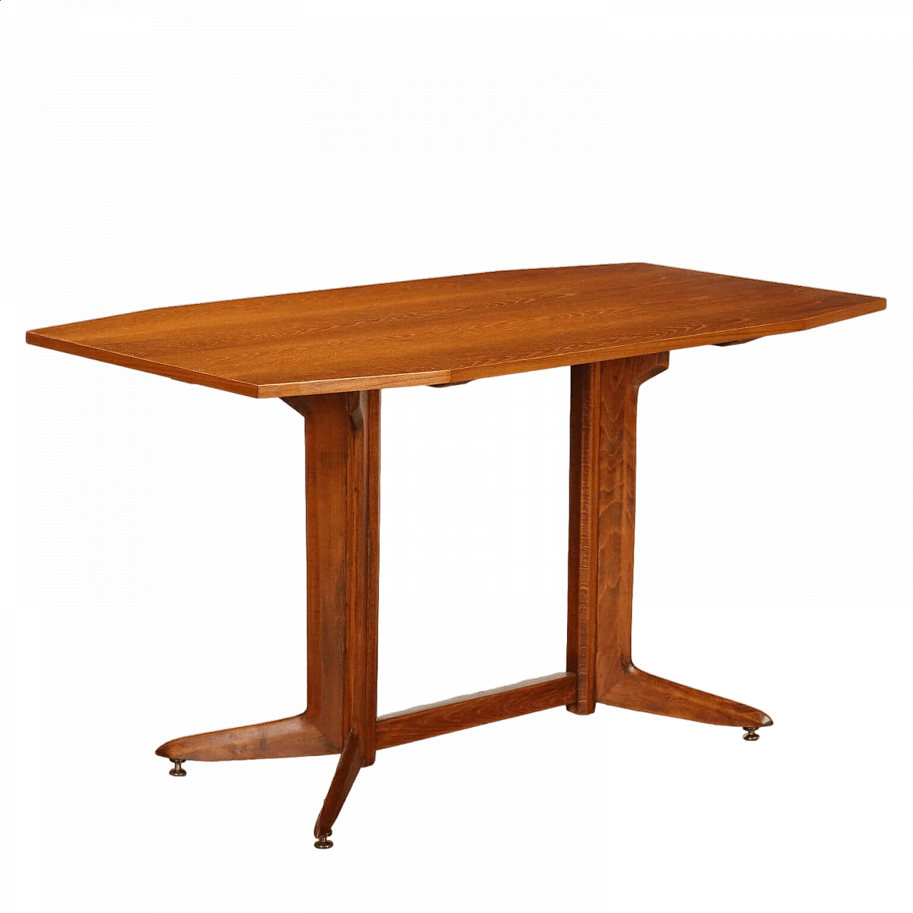 Tavolo con base in faggio tinto e piano in legno impiallacciato teak, anni '60 9