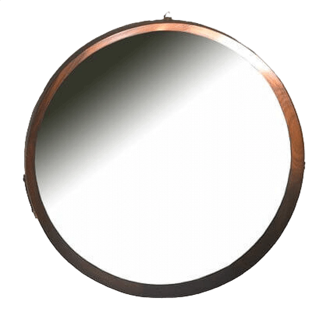 Specchio da parete rotondo in legno curvato, anni '60 6