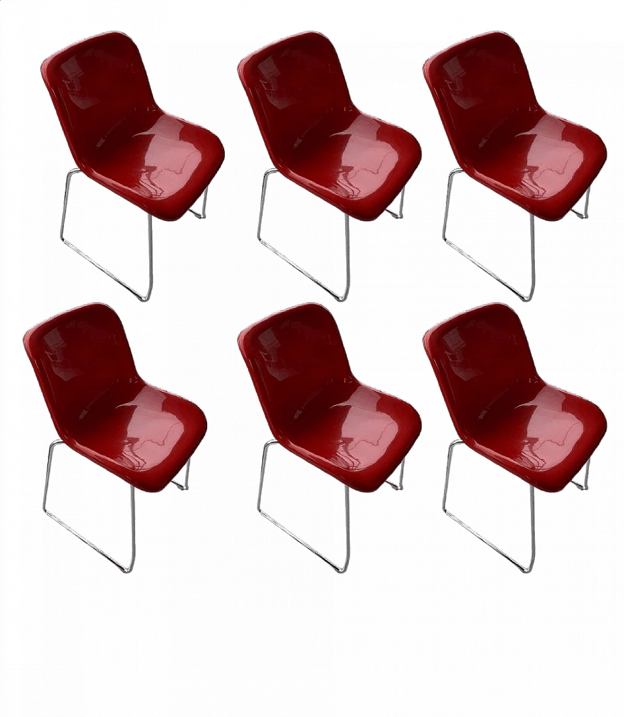 6 Red Beso CL chairs by Khodi Feiz for Artifort 11