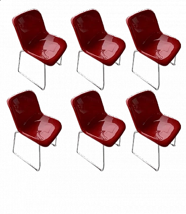6 Red Beso CL chairs by Khodi Feiz for Artifort