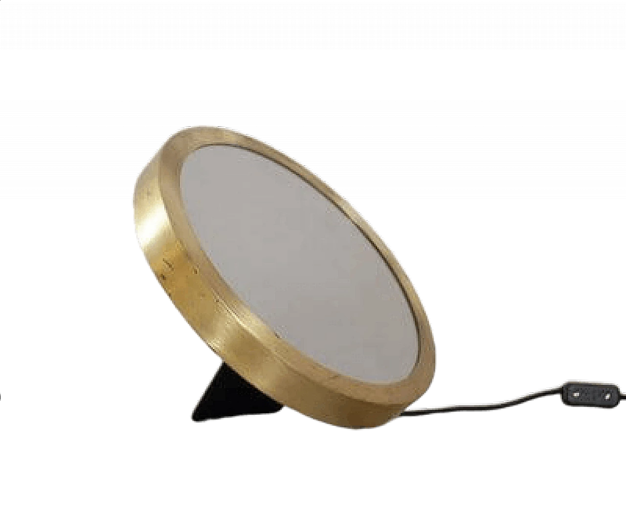 Specchio infinito luminoso con cornice in ottone, anni '70 8