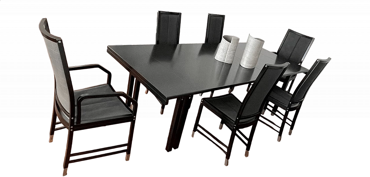 6 Sedie e tavolo Fine Forms di Ernst W. Beranek per Thonet, 1985 16