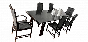 6 Fine Forms chairs and table by Ernst W. Beranek for Thonet, 1985