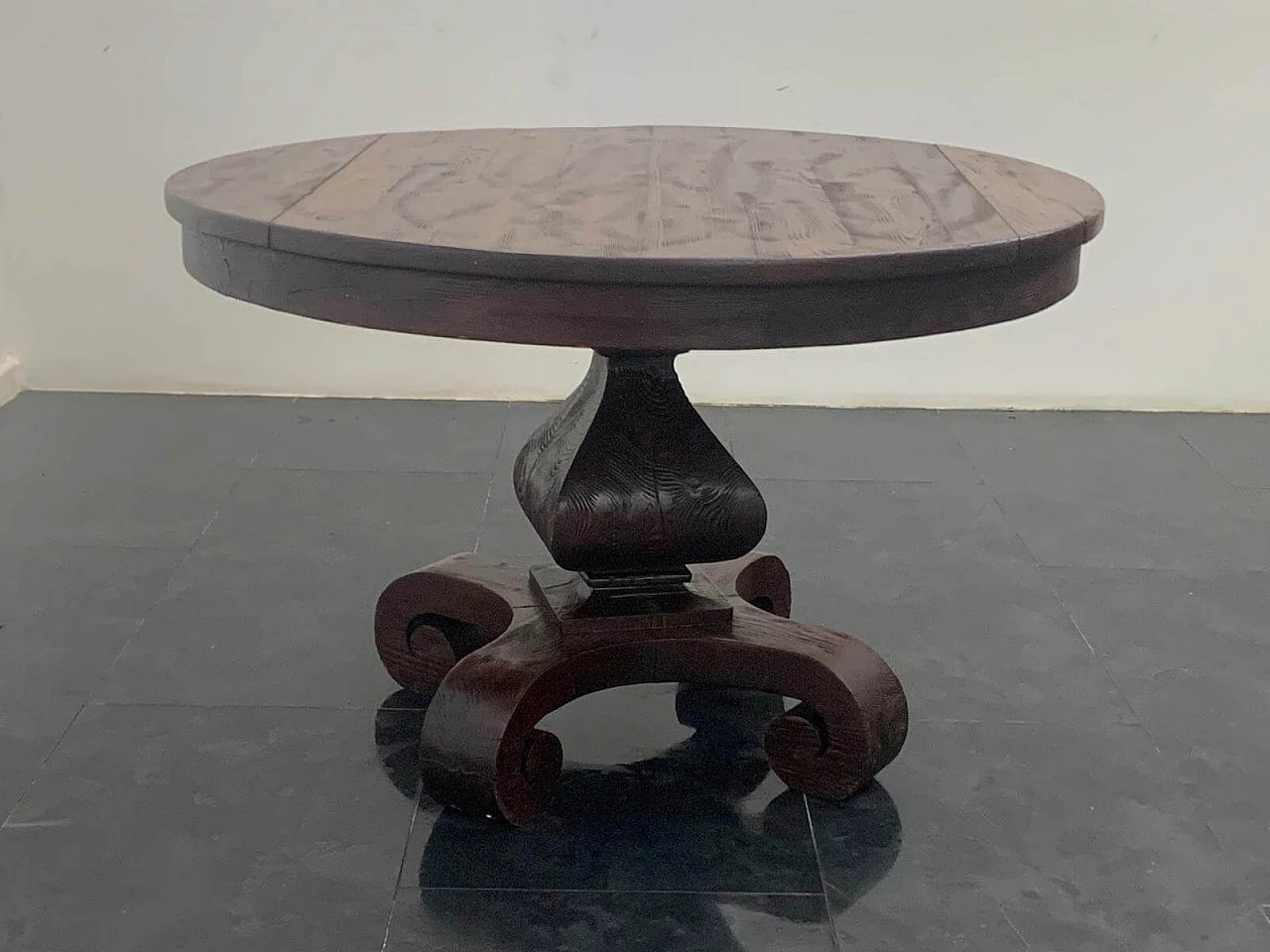 Oak table with grain in relief, 1950s 2