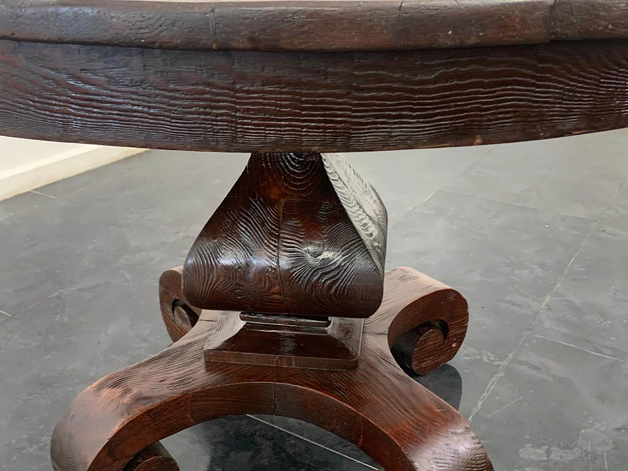 Oak table with grain in relief, 1950s 3