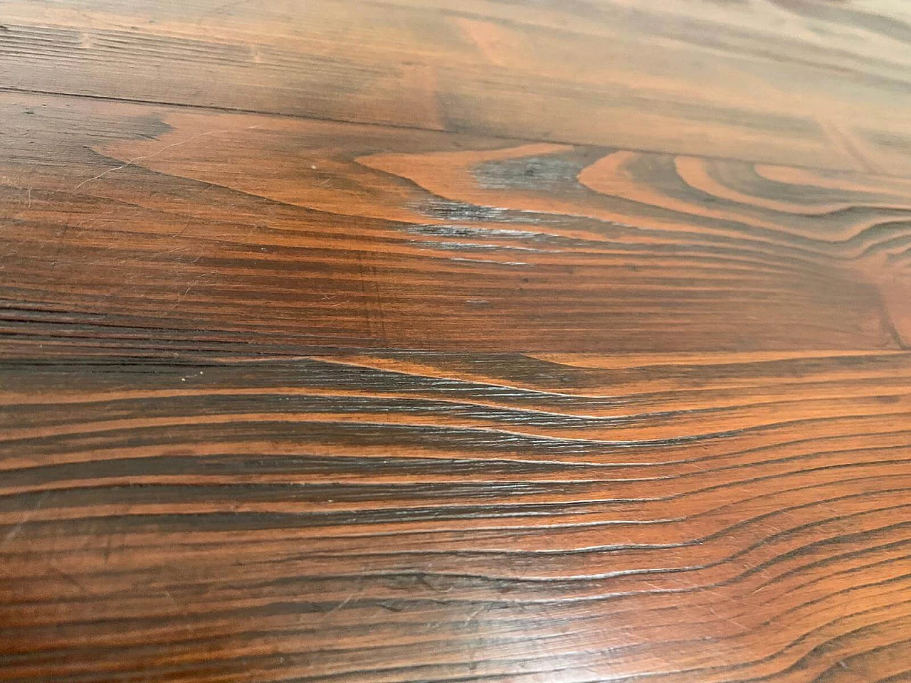 Oak table with grain in relief, 1950s 13