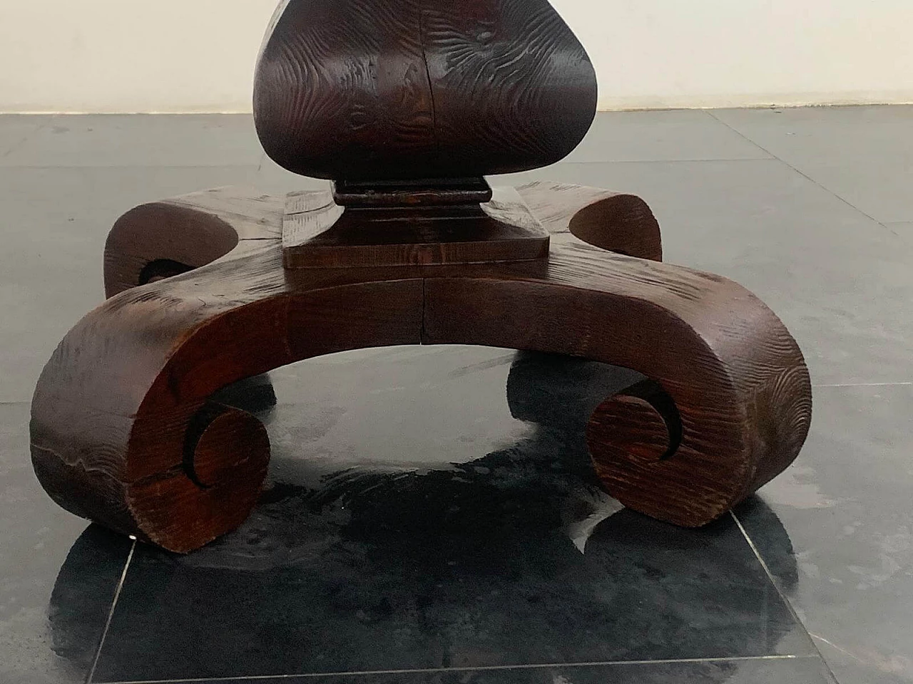 Oak table with grain in relief, 1950s 15