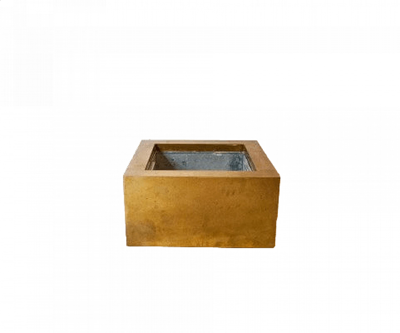 Brass planter with wheels, 1970s 9