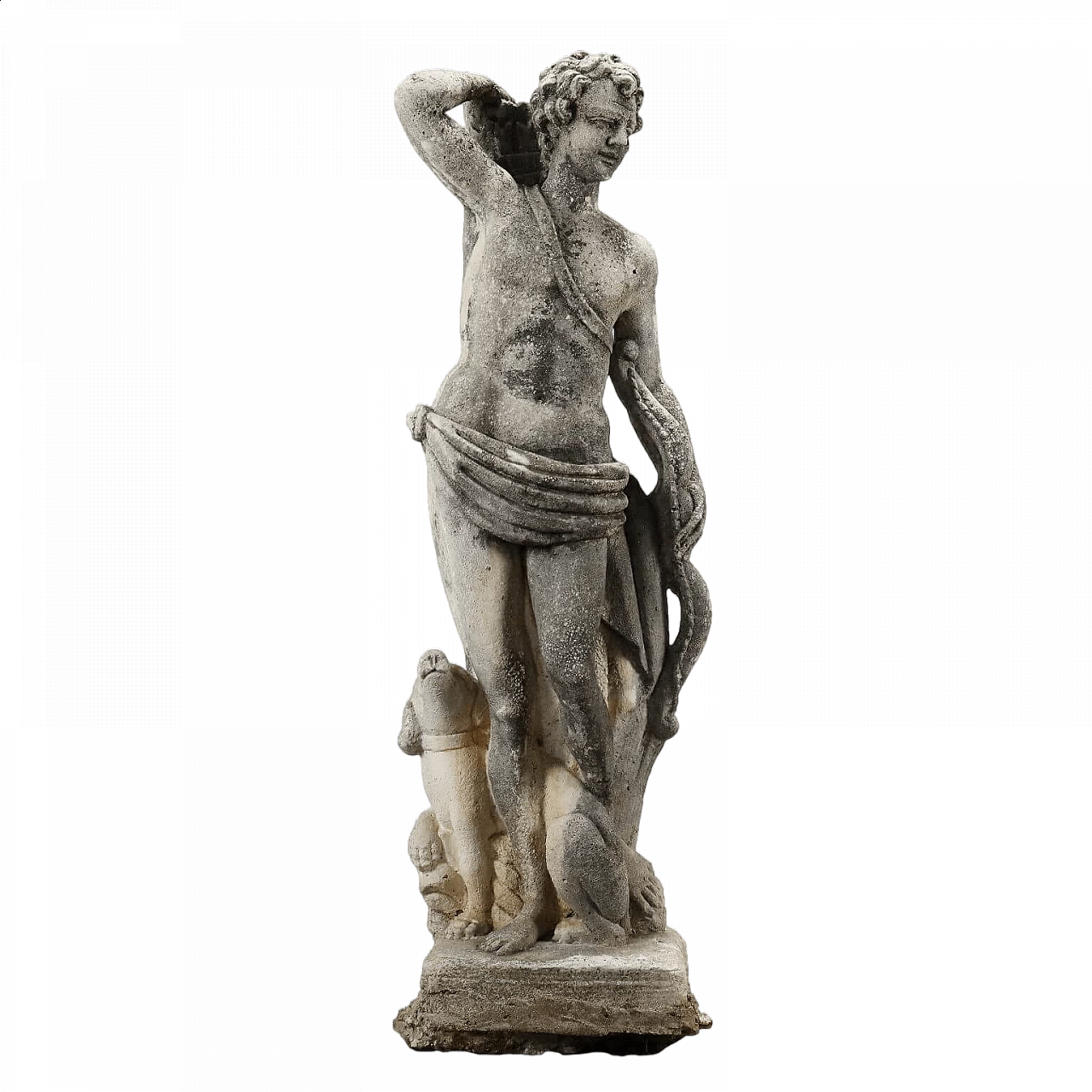 Grit garden sculpture of Apollo with dog 9