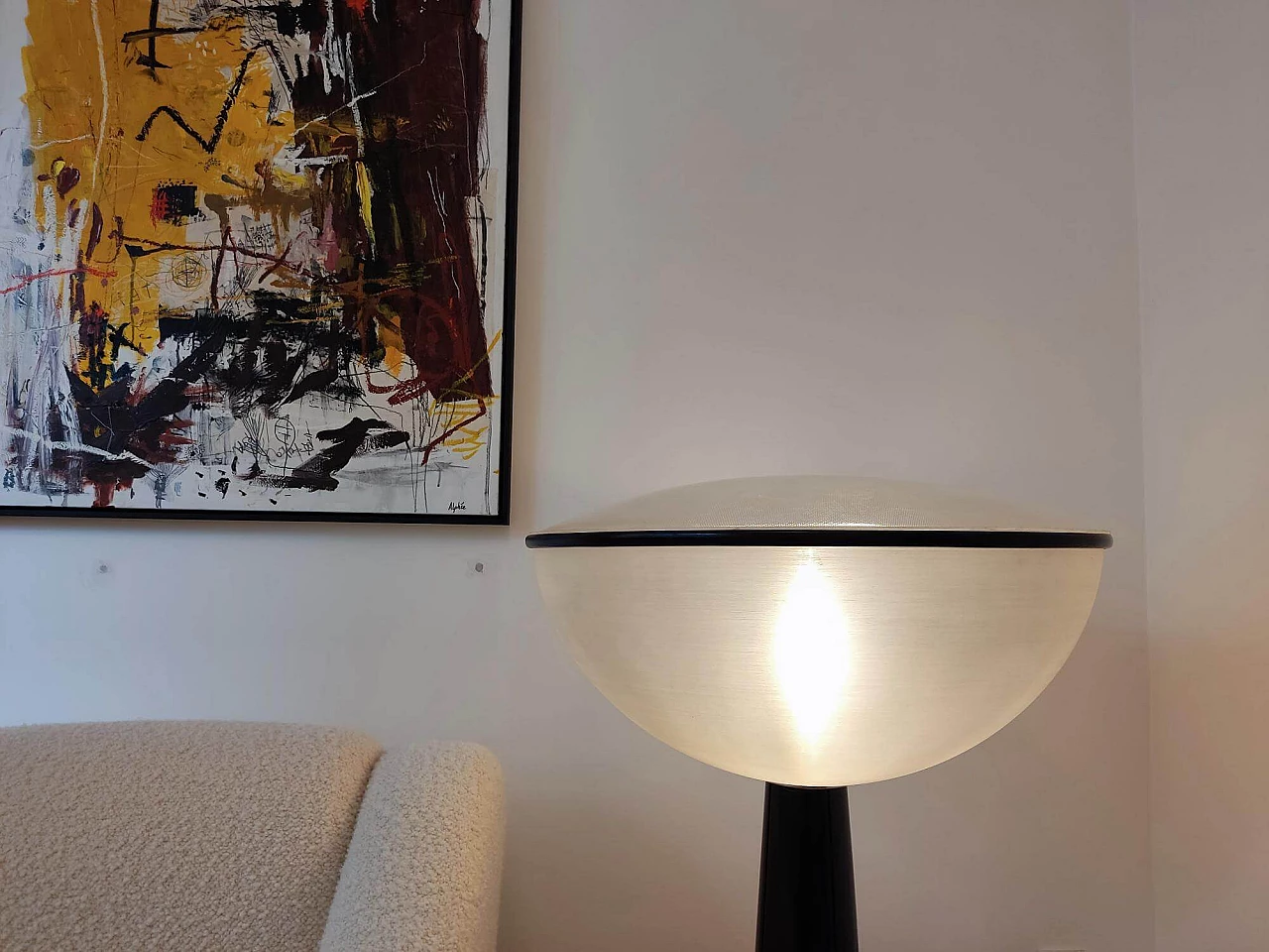 Lacquered wood and plastic floor lamp by Molin, 1960s 12