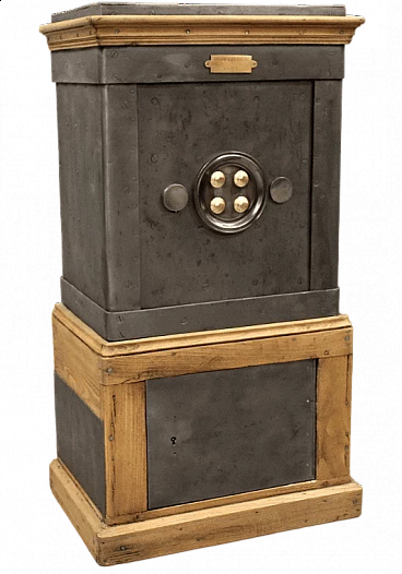 Iron and wood safe, late 19th century