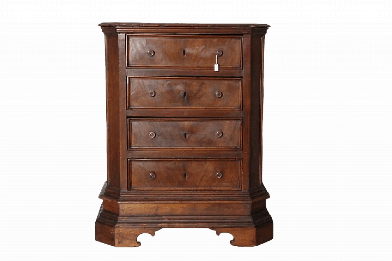 Louis XV solid walnut chest of drawers, 18th century 18