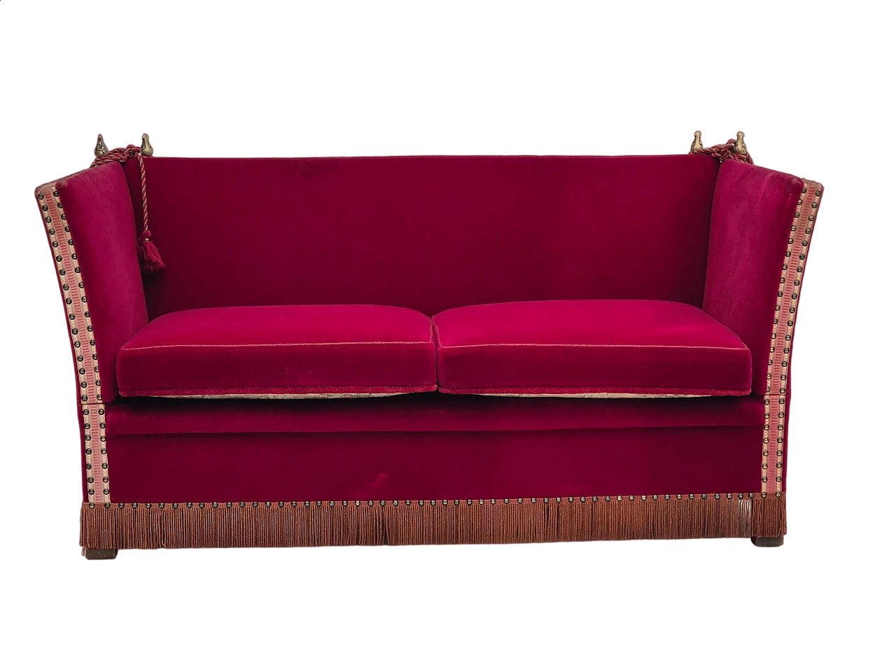 Danish velvet two-seater sofa with fold-down armrests, 1960s 22