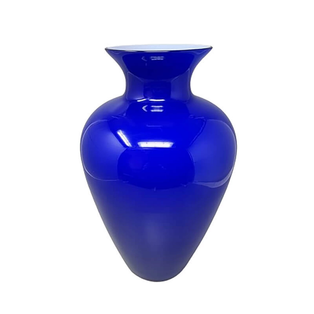 Vaso in vetro blu di Ind. Vetraria Valdarnese, anni '70 1