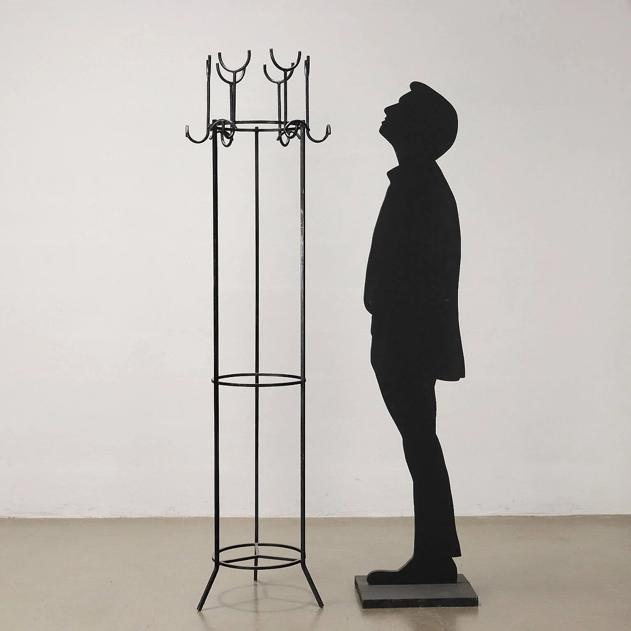 Enamelled metal column coat stand by Campo & Graffi for Home, 1950s 2