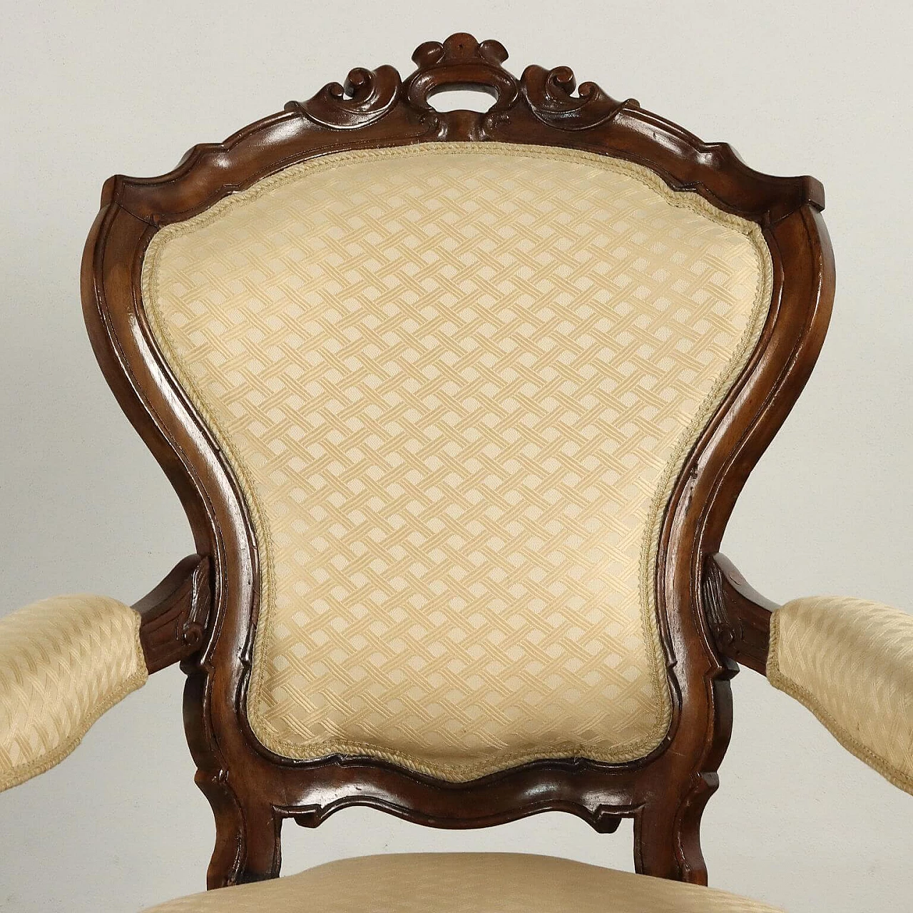 Louis Philippe walnut and fabric armchair, third quarter of the 19th century 5