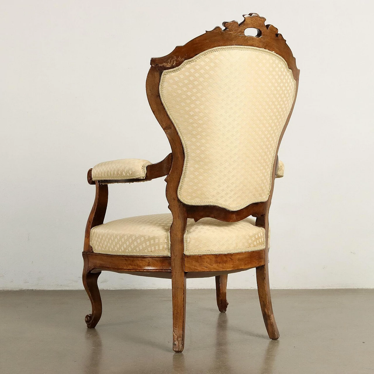 Louis Philippe walnut and fabric armchair, third quarter of the 19th century 10