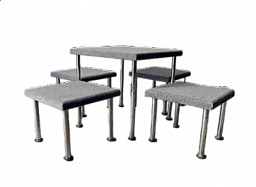 Talponia table & 4 stools by Roberto Gabetti & Aimaro Isola for ARBO, 1969
