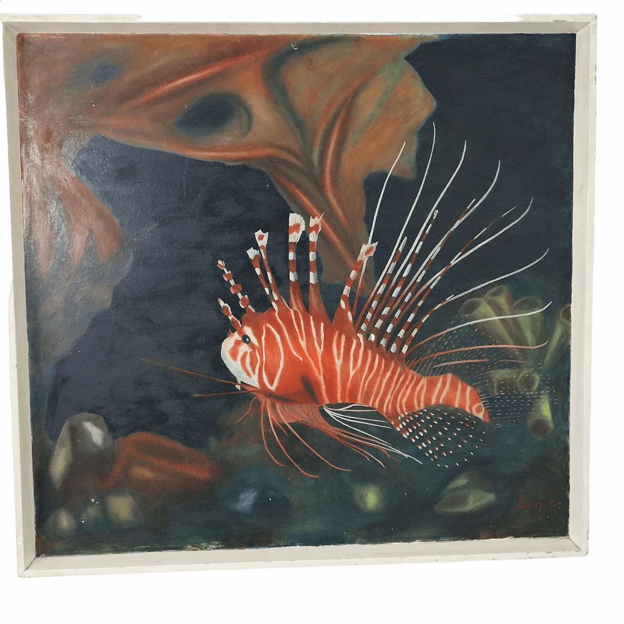Saro P., Lion fish, oil on masonite, 1976 5