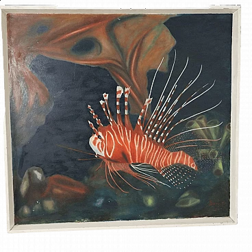 Saro P., Lion fish, oil on masonite, 1976