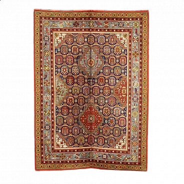 Multicolored cotton and wool rug