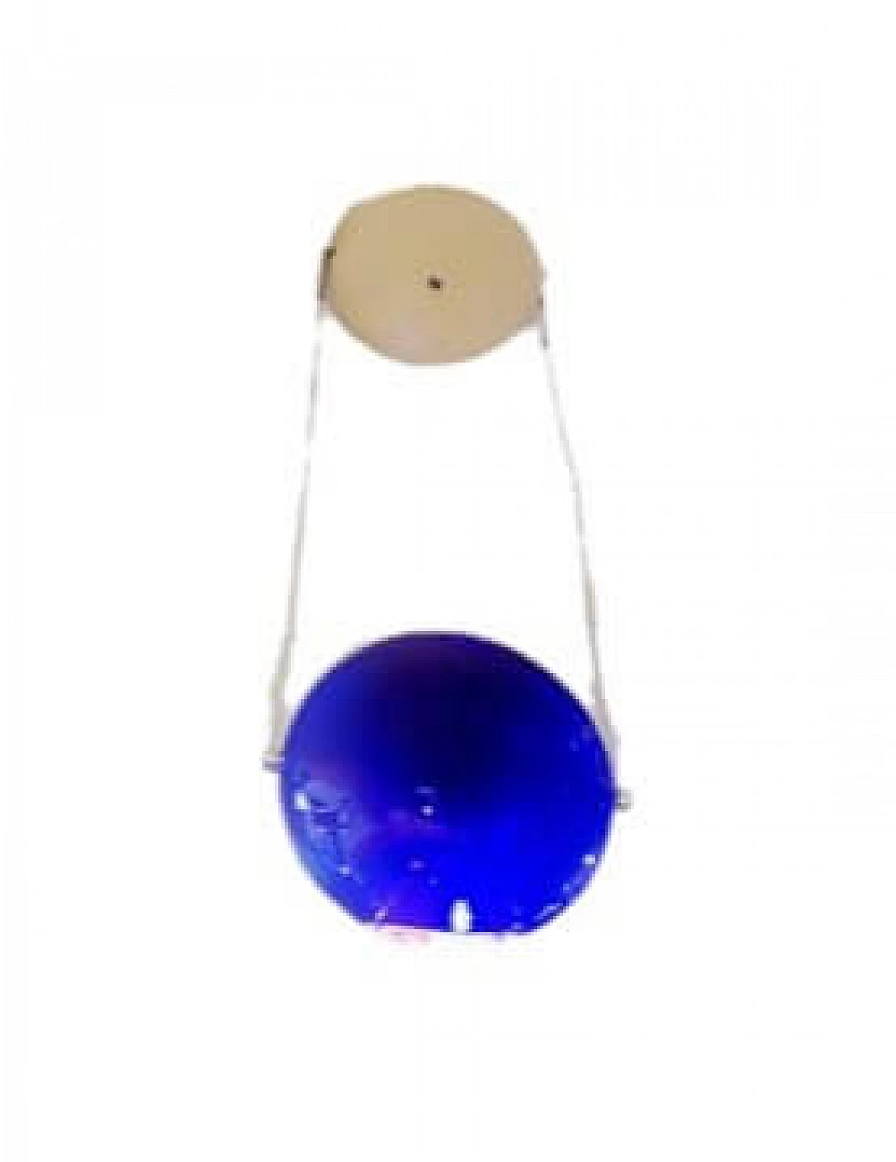 Blue glass ceiling lamp from Saporiti, 1980s 7