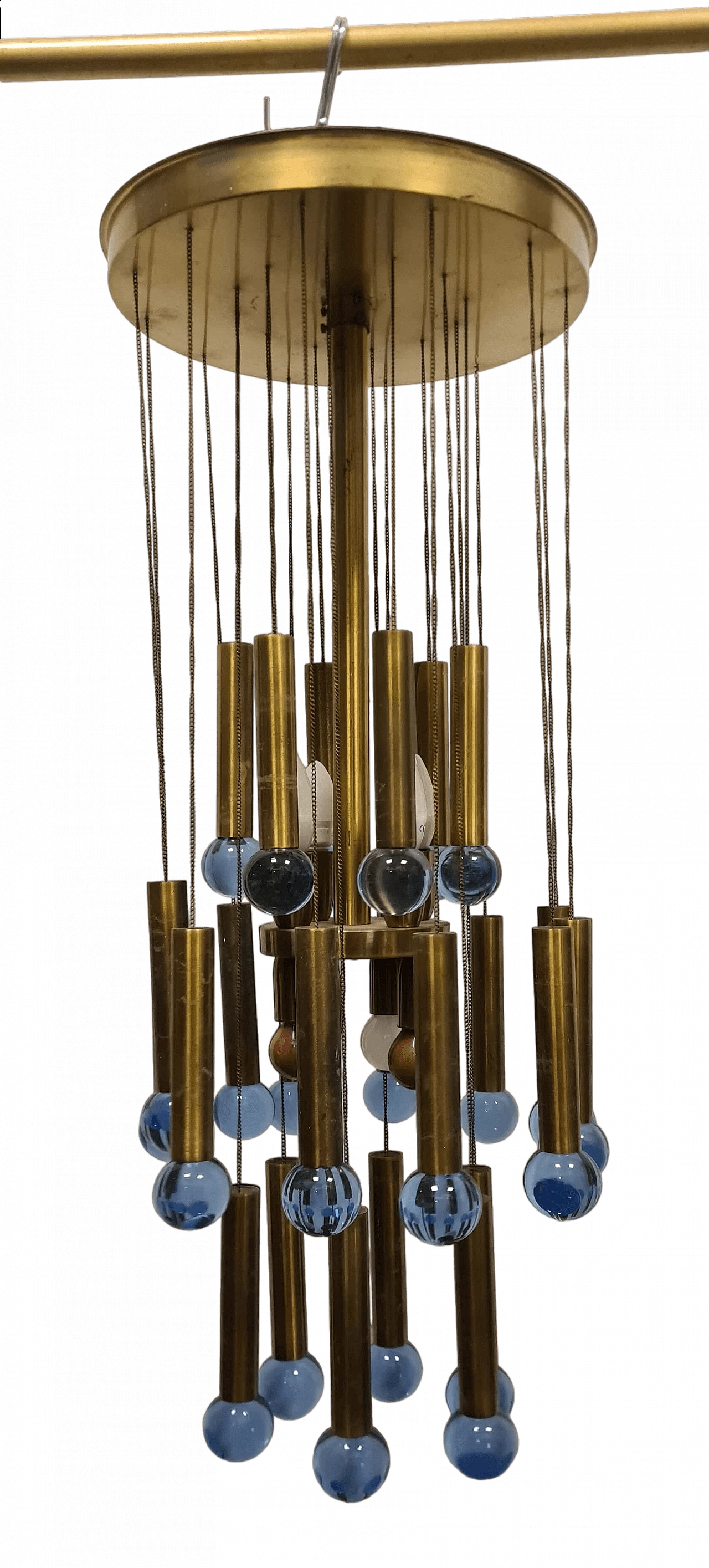 Chromed metal and Murano glass cascade chandelier by Gaetano Sciolari, 1950s 11