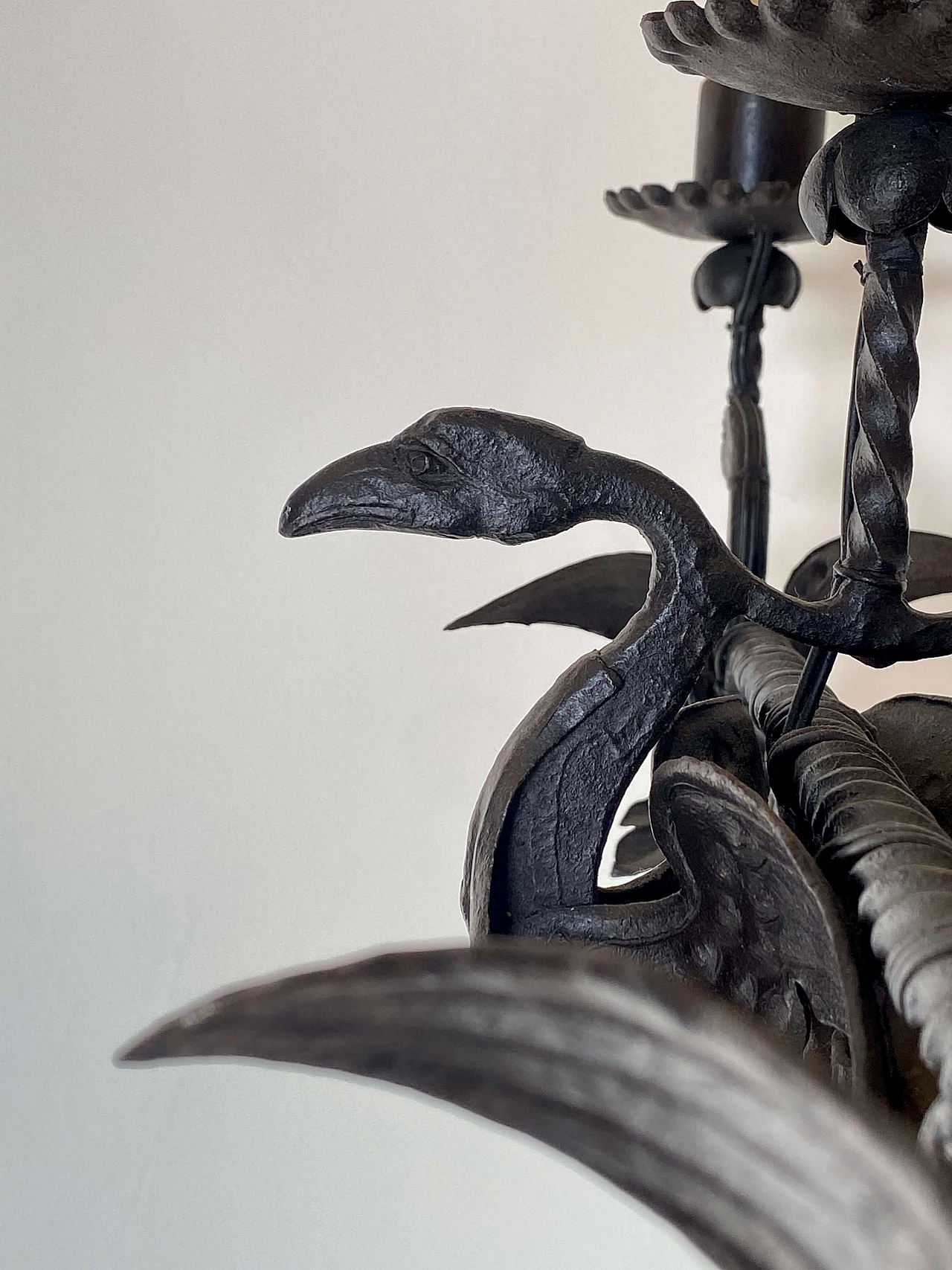 Candeliere da terra in ferro battuto, inizio '900 4