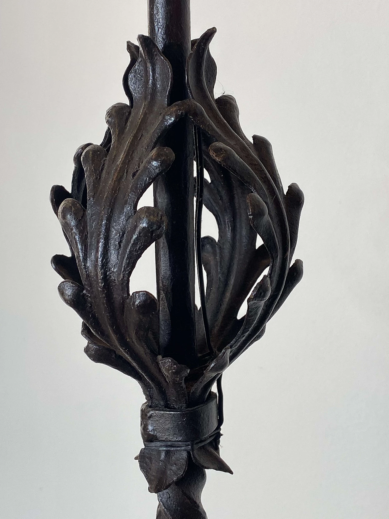 Wrought iron floor candle holder, early 20th century 10